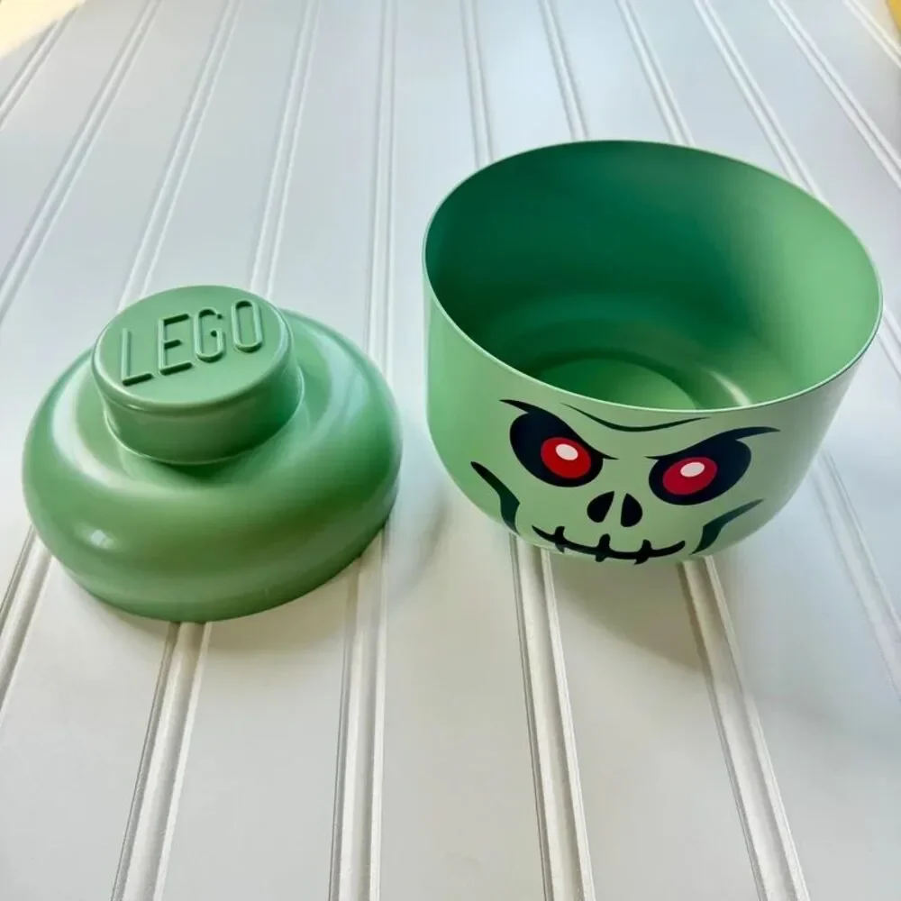 Large Stackable Lego Zombie/Skeleton Storage Head Halloween Edition